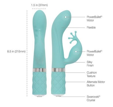 Pillow Talk - Kinky Rabbit & G-Spot Vibrator Teal